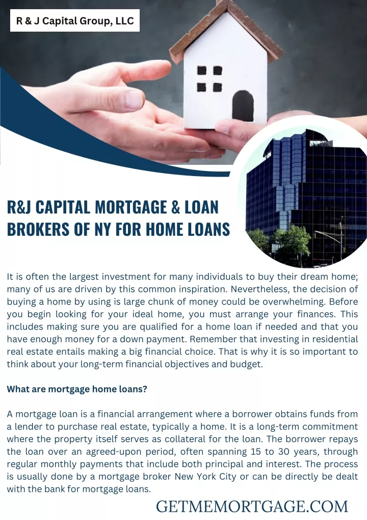 r j capital mortgage loan brokers of ny for home