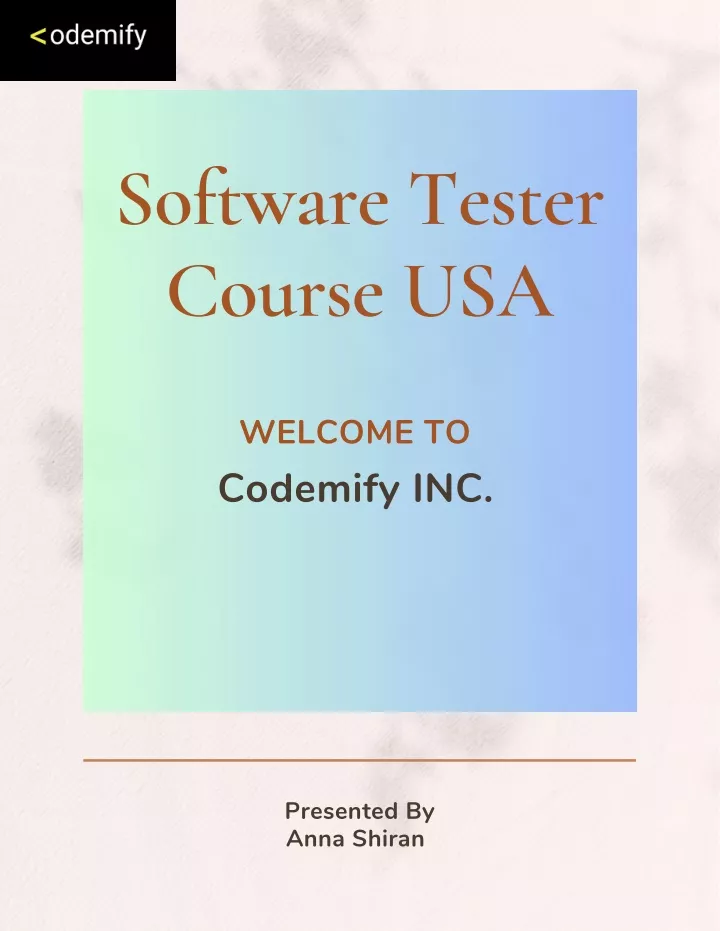 software tester course usa