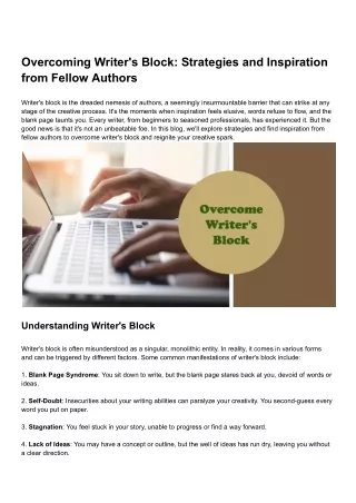 Overcoming Writer's Block_ Strategies and Inspiration from Fellow Authors
