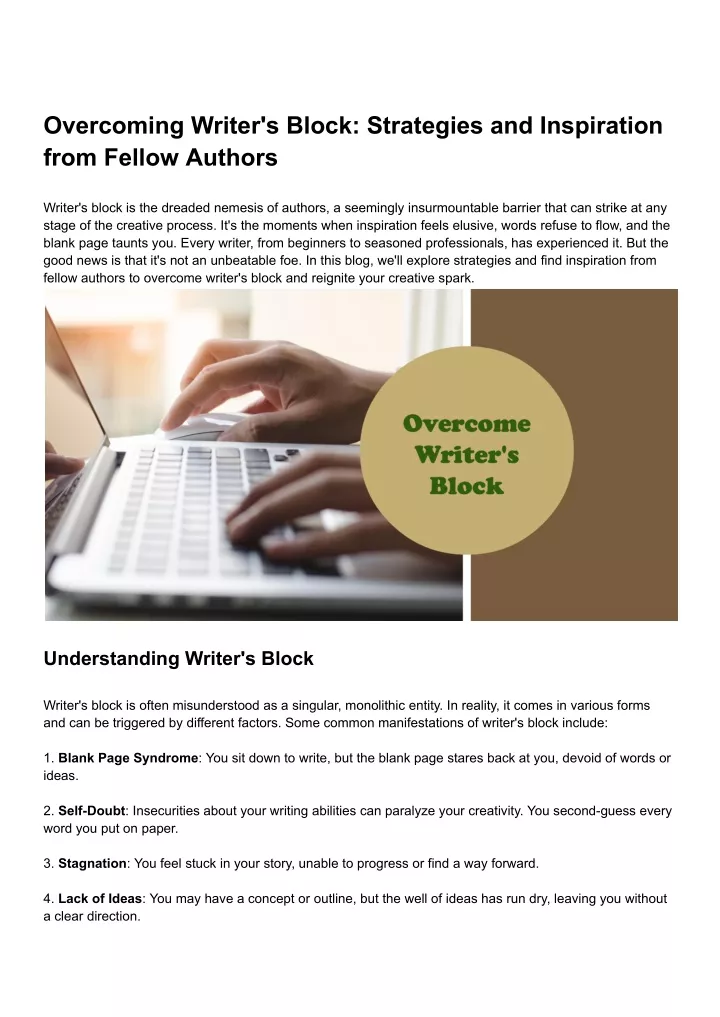 overcoming writer s block strategies