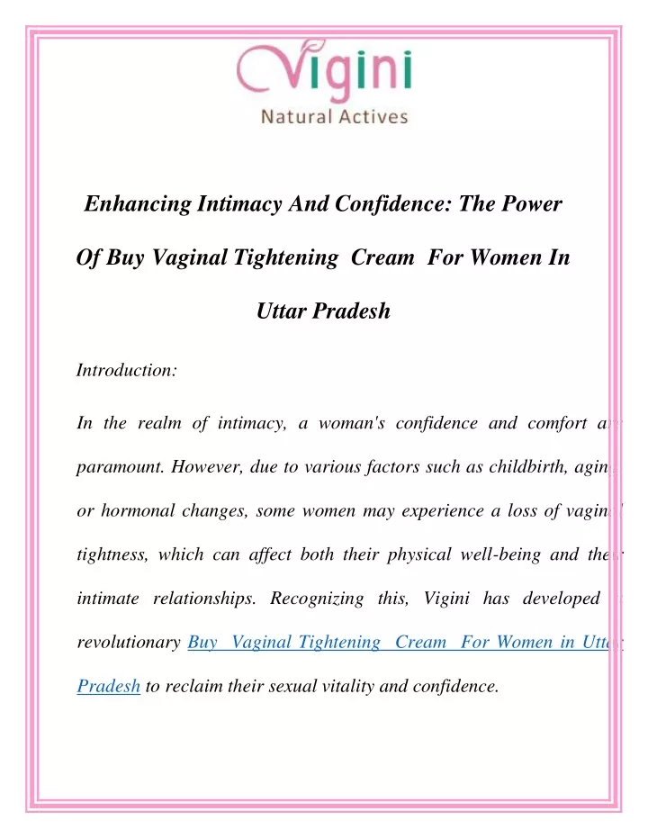 enhancing intimacy and confidence the power
