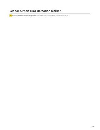 global airport bird detection market
