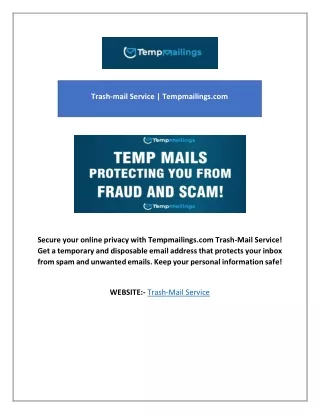 Trash-mail Service | Tempmailings.com