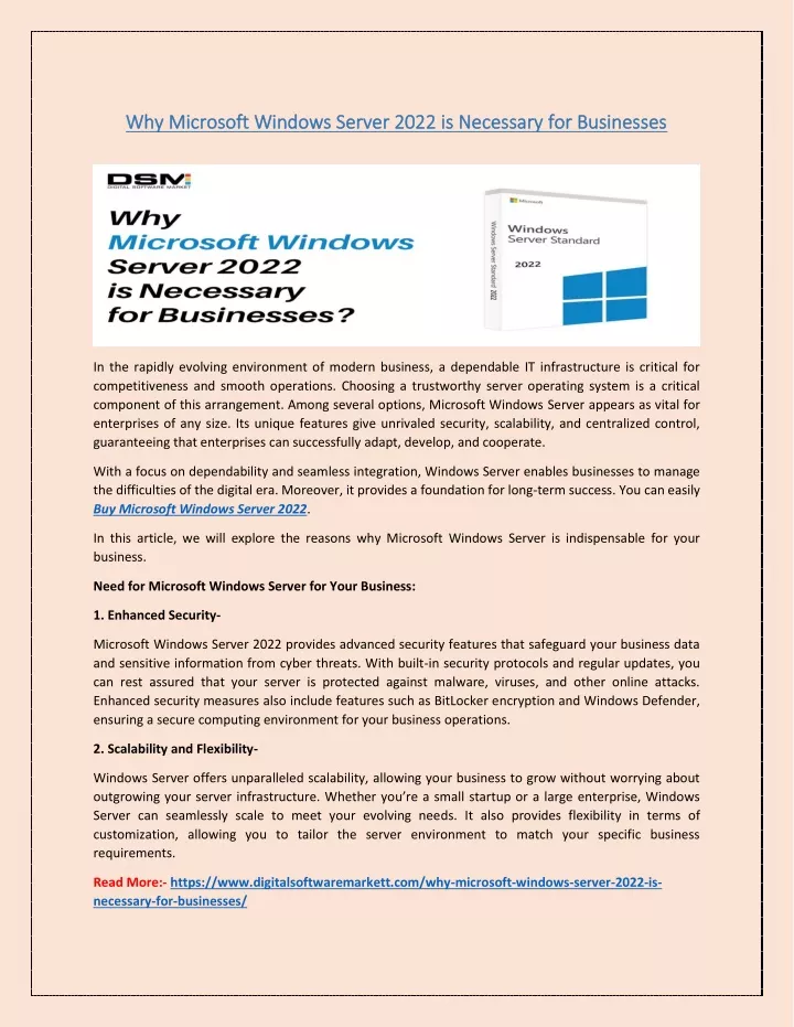 why microsoft windows server 2022 is necessary