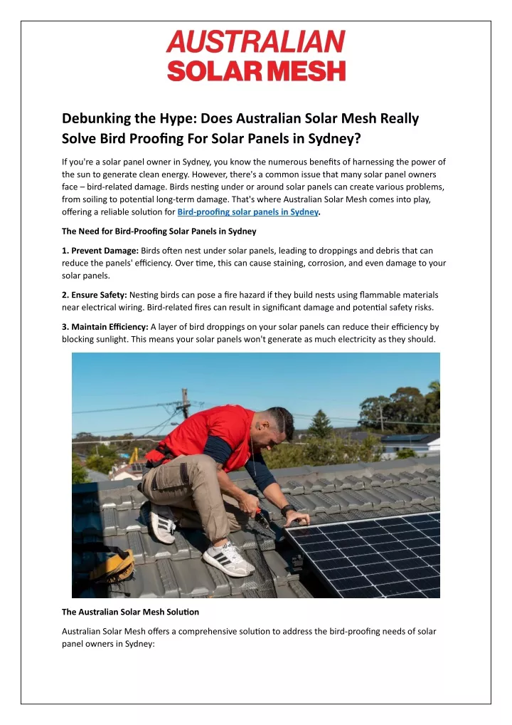 debunking the hype does australian solar mesh