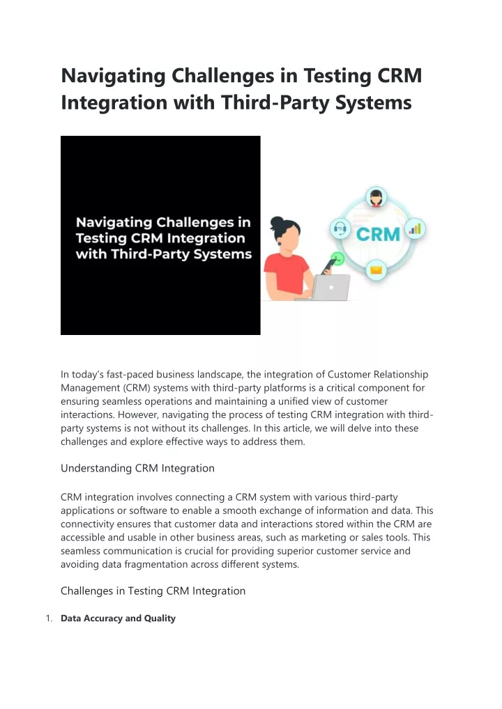 navigating challenges in testing crm integration