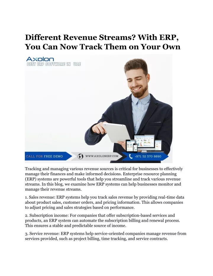 different revenue streams with