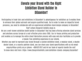 Elevate your Brand with the Right Exhibition Stand Builder in Düsseldorf