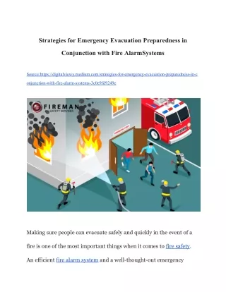 Strategies for Emergency Evacuation Preparedness in Conjunction with Fire AlarmSystems