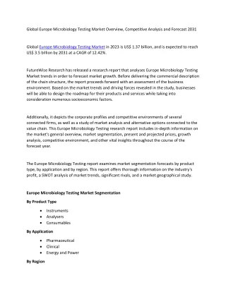 global europe microbiology testing market