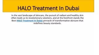 HALO Treatment Dubai