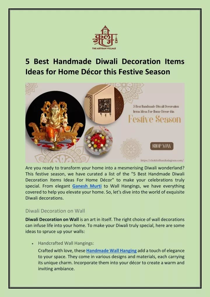5 best handmade diwali decoration items ideas
