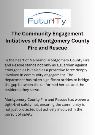 The Community Engagement Initiatives of Montgomery County Fire and Rescue
