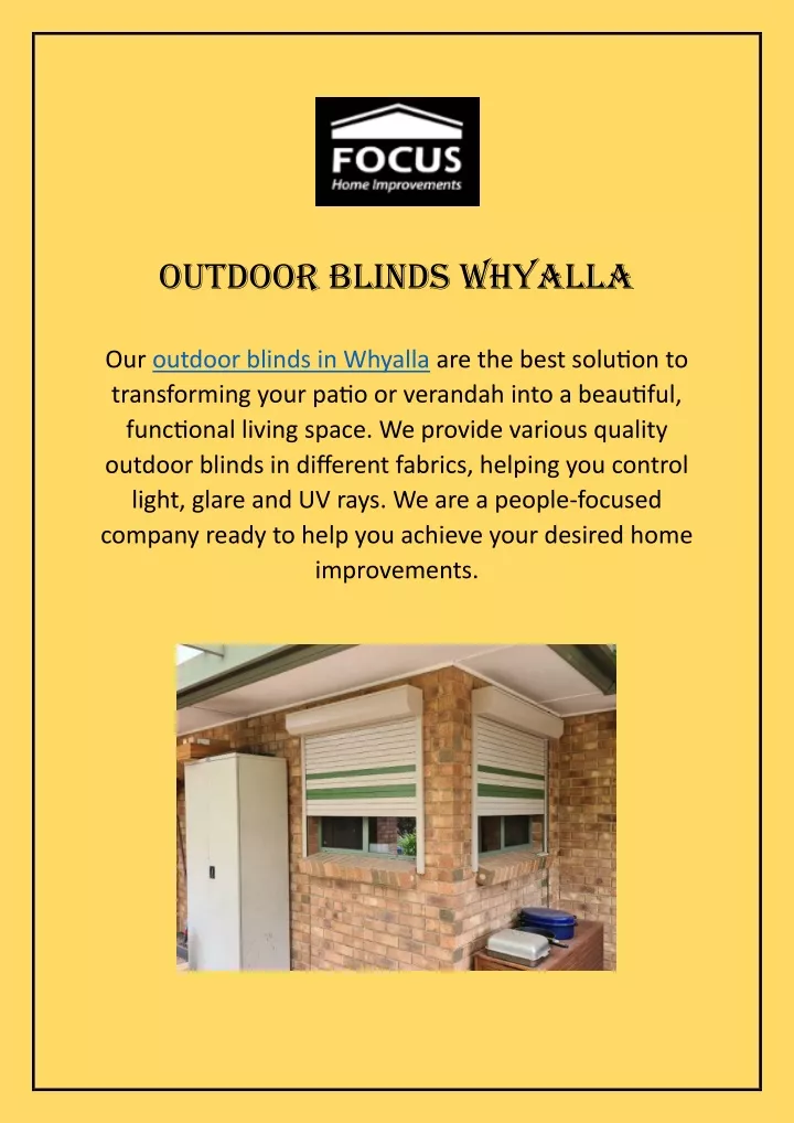 outdoor blinds whyalla