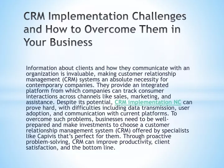 crm implementation challenges and how to overcome them in your business