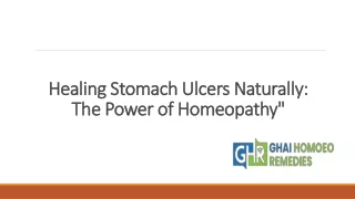 Healing Stomach Ulcers Naturally with homeopathy