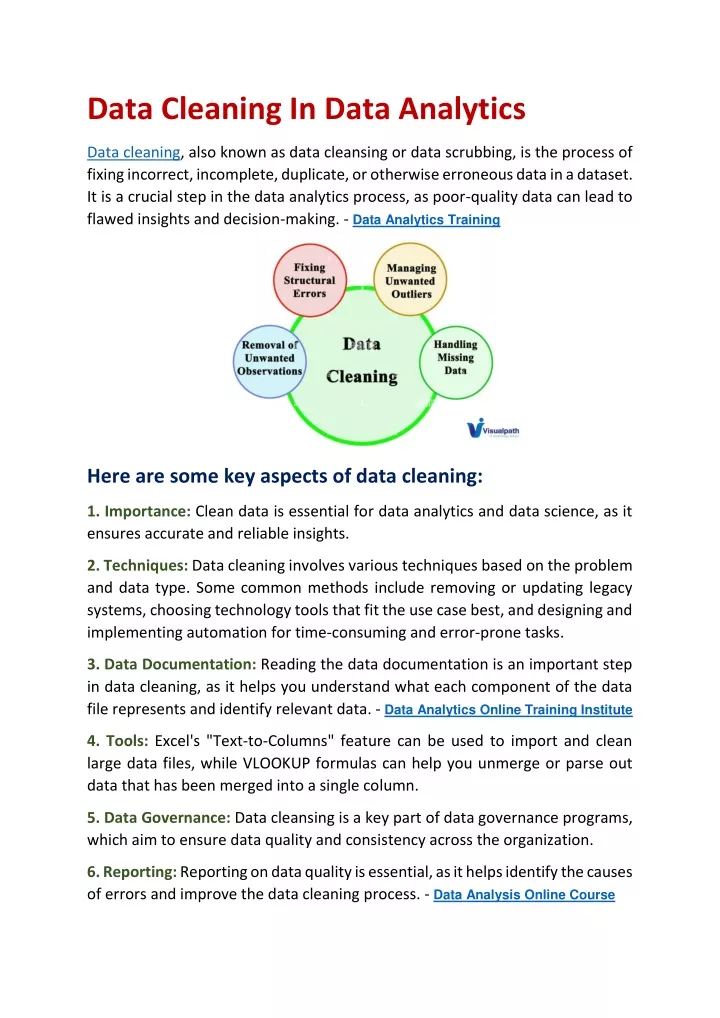 data cleaning in data analytics