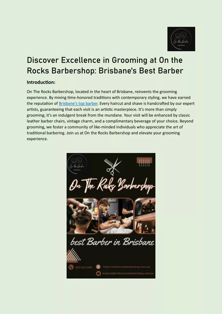 discover excellence in grooming at on the rocks