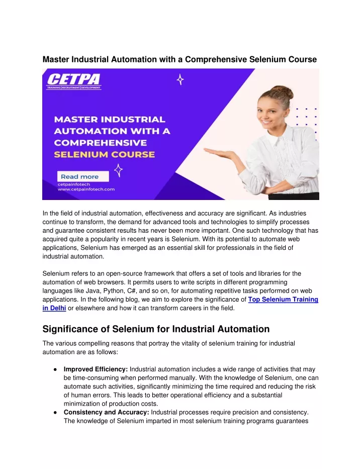 master industrial automation with a comprehensive