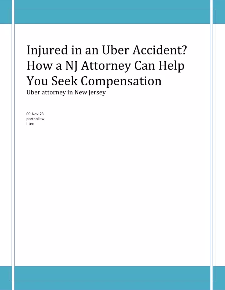 injured in an uber accident how a nj attorney
