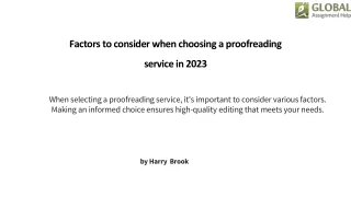 factors to consider when choosing a proofreading