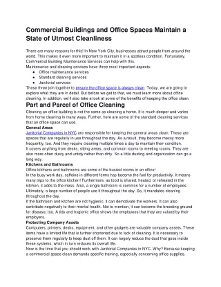 commercial buildings and office spaces maintain