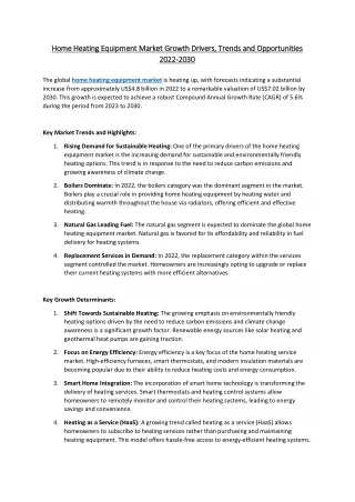 home heating equipment market