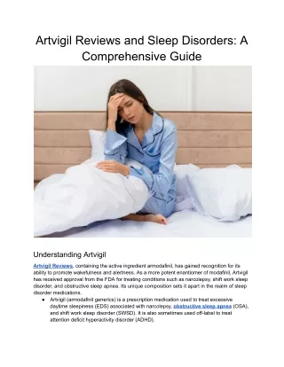 Artvigil Reviews and Sleep Disorders A Comprehensive Guide