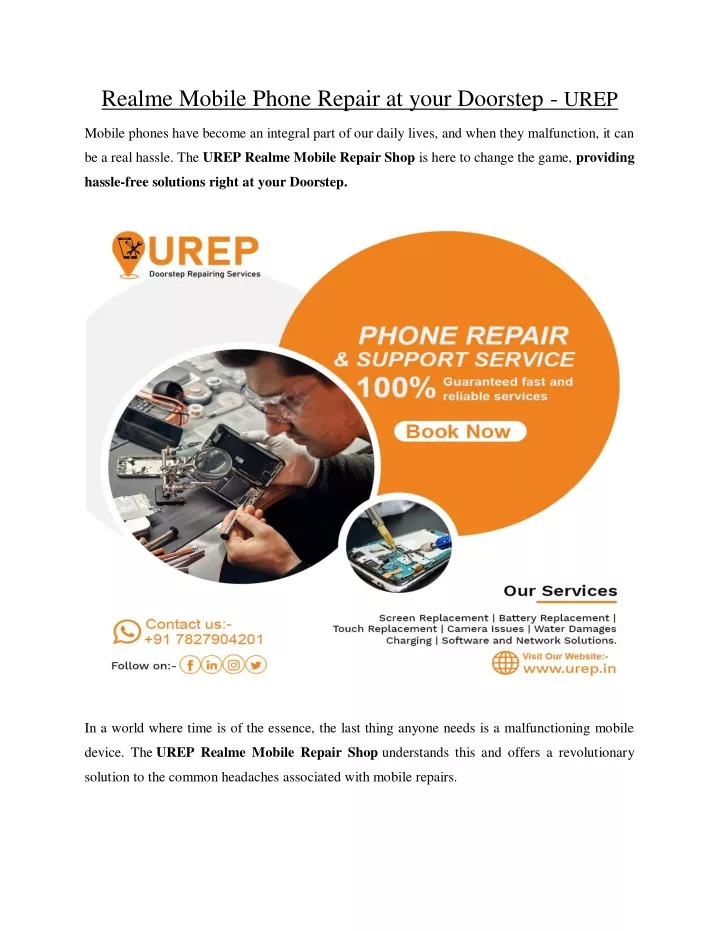 realme mobile phone repair at your doorstep urep