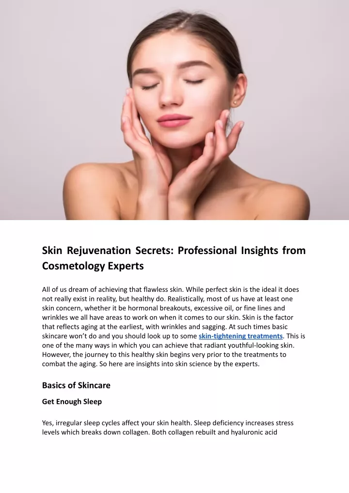 skin rejuvenation secrets professional insights
