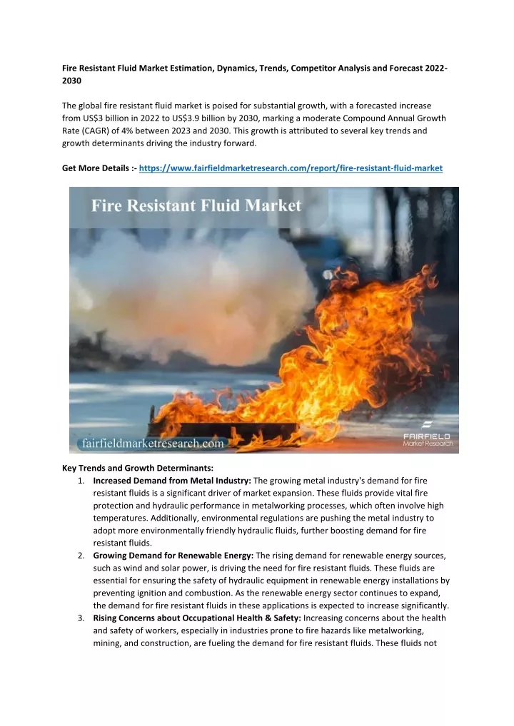 fire resistant fluid market estimation dynamics