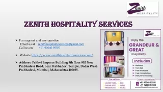 Hospitality Service Apartments near me | Zenith Hospitality services