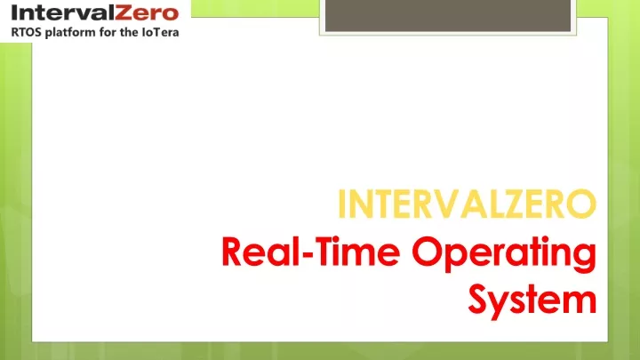 intervalzero real time operating system