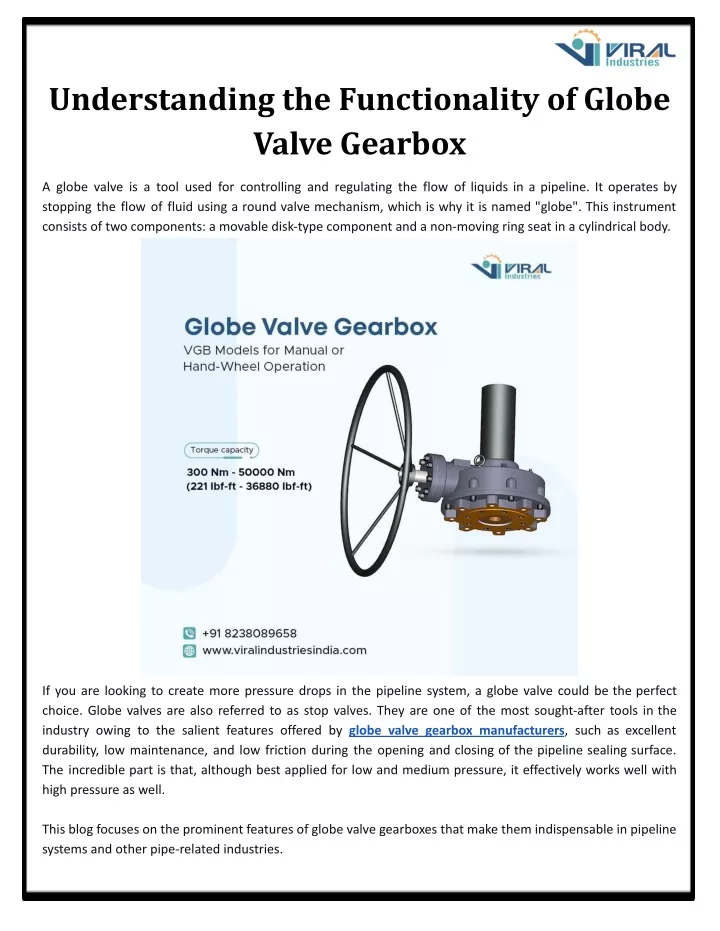 understanding the functionality of globe valve