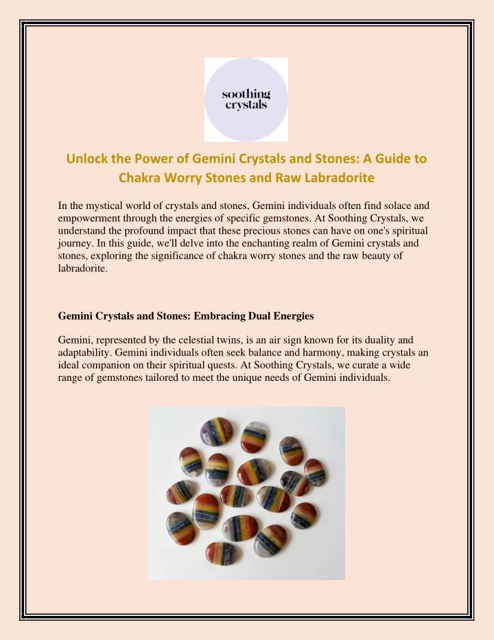 unlock the power of gemini crystals and stones