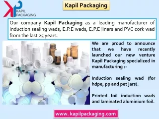 Manufacturer of E.P.E Wads - Induction Sealing Wad