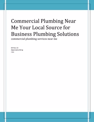 Commercial plumbing services near me