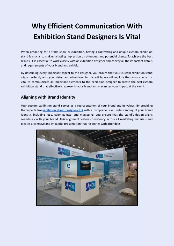 why efficient communication with exhibition stand