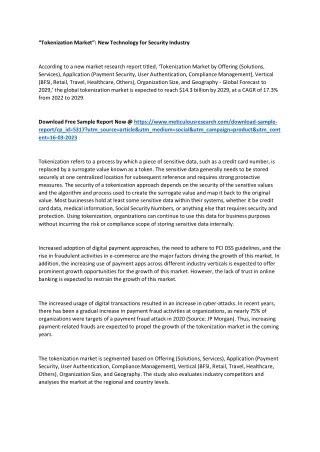 tokenization market new technology for security