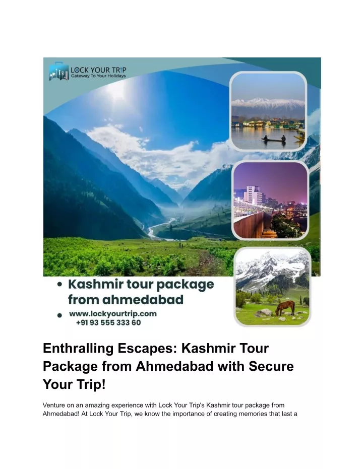 enthralling escapes kashmir tour package from