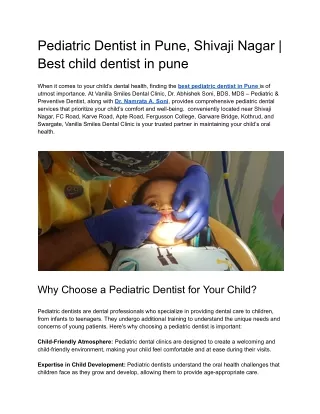 Pediatric Dentist in Pune, Shivaji Nagar _ Best child dentist in pune