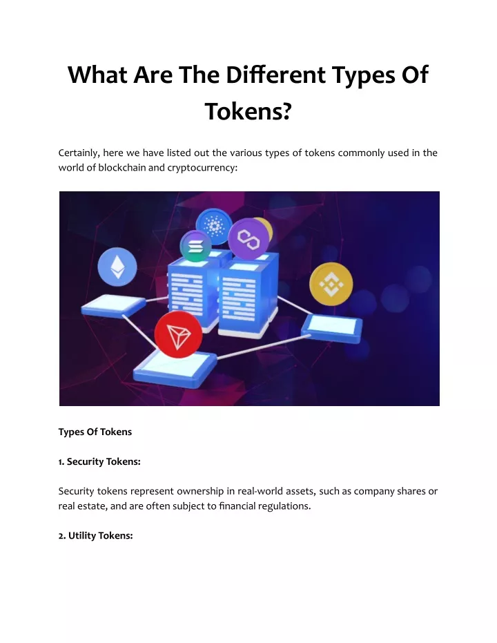 what are the different types of tokens