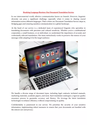 breaking language barriers our document