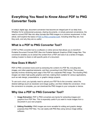 Everything You Need to Know About PDF to PNG Converter Tools