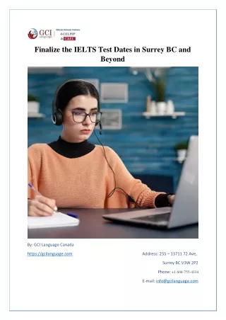 finalize the ielts test dates in surrey