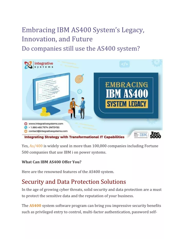 embracing ibm as400 system s legacy innovation