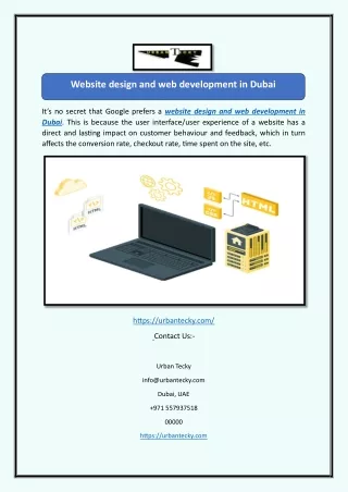 Website design and web development in Dubai