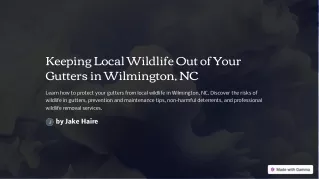 keeping local wildlife out of your gutters