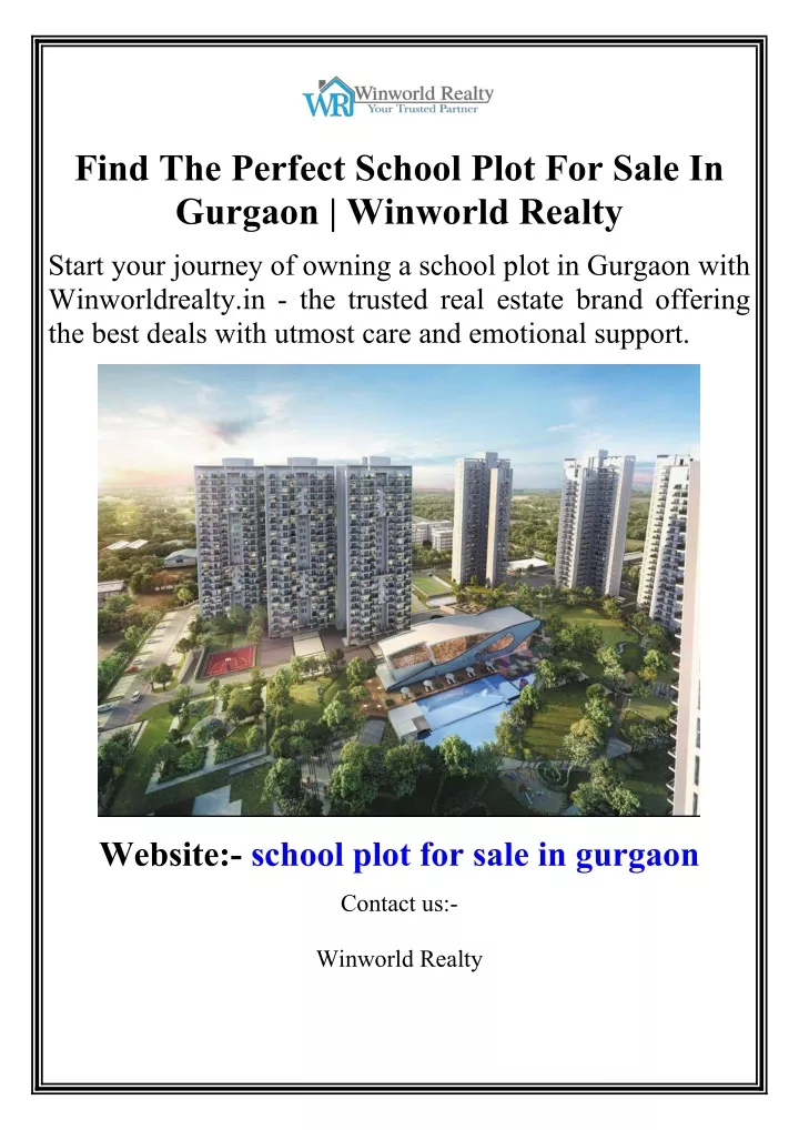 find the perfect school plot for sale in gurgaon