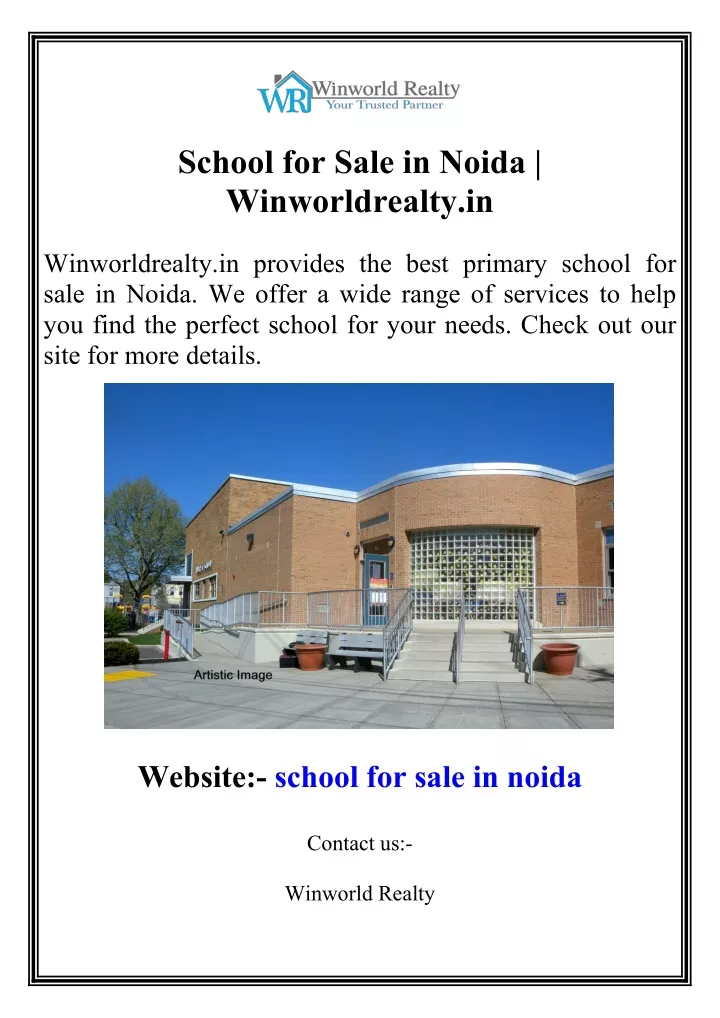 school for sale in noida winworldrealty in